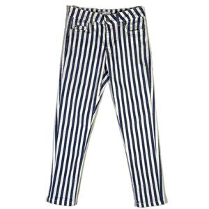 Carreli Blue and White Striped Skinny Jeans Ankle Length Premium Denim Size 6